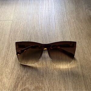 quay australia come thru brown fade tortoise arms oversized cat eye sunglasses